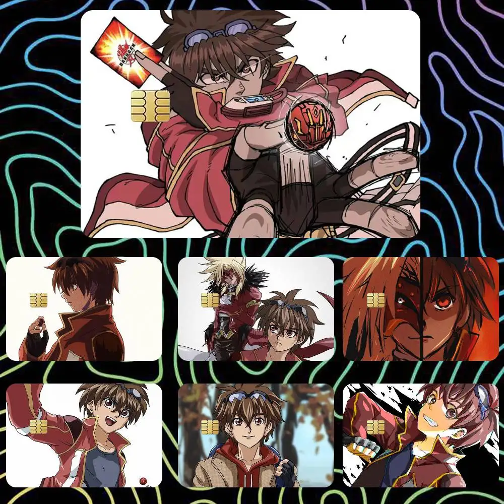 Adesivo de Filme para Cartão de Crédito/Débito Anime Cool Bakugan Den Kuzo, Adesivos à Prova d'Água de Desenho Animado
