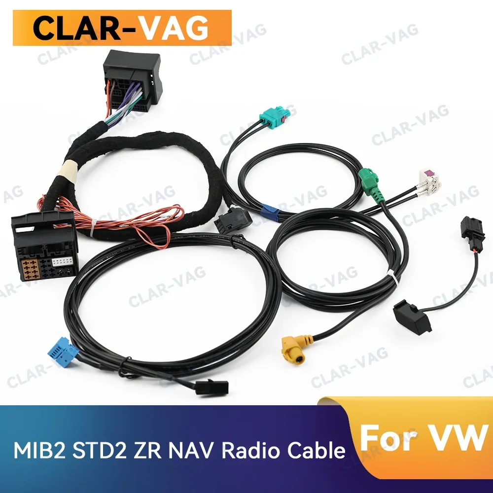 

MIB2 STD2 ZR NAV Radio Power Converter Cable Wire Harness With 2 to 2 Cable for Golf 7 MK7 Passat B8 MQB TIGUAN POLO 6C