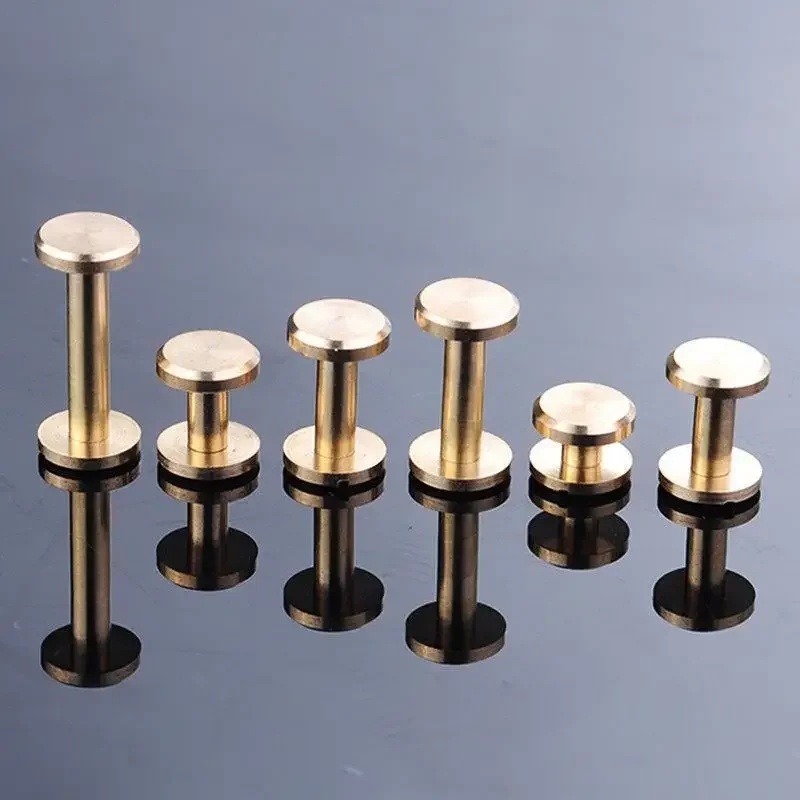 مسامير شيكاغو من النحاس الصلب 10-30 قطعة، مسامير ربط برأس مستدير للحرف الجلدية، المحفظة، الحقيبة، حزام الحزام، تجليد الكتب