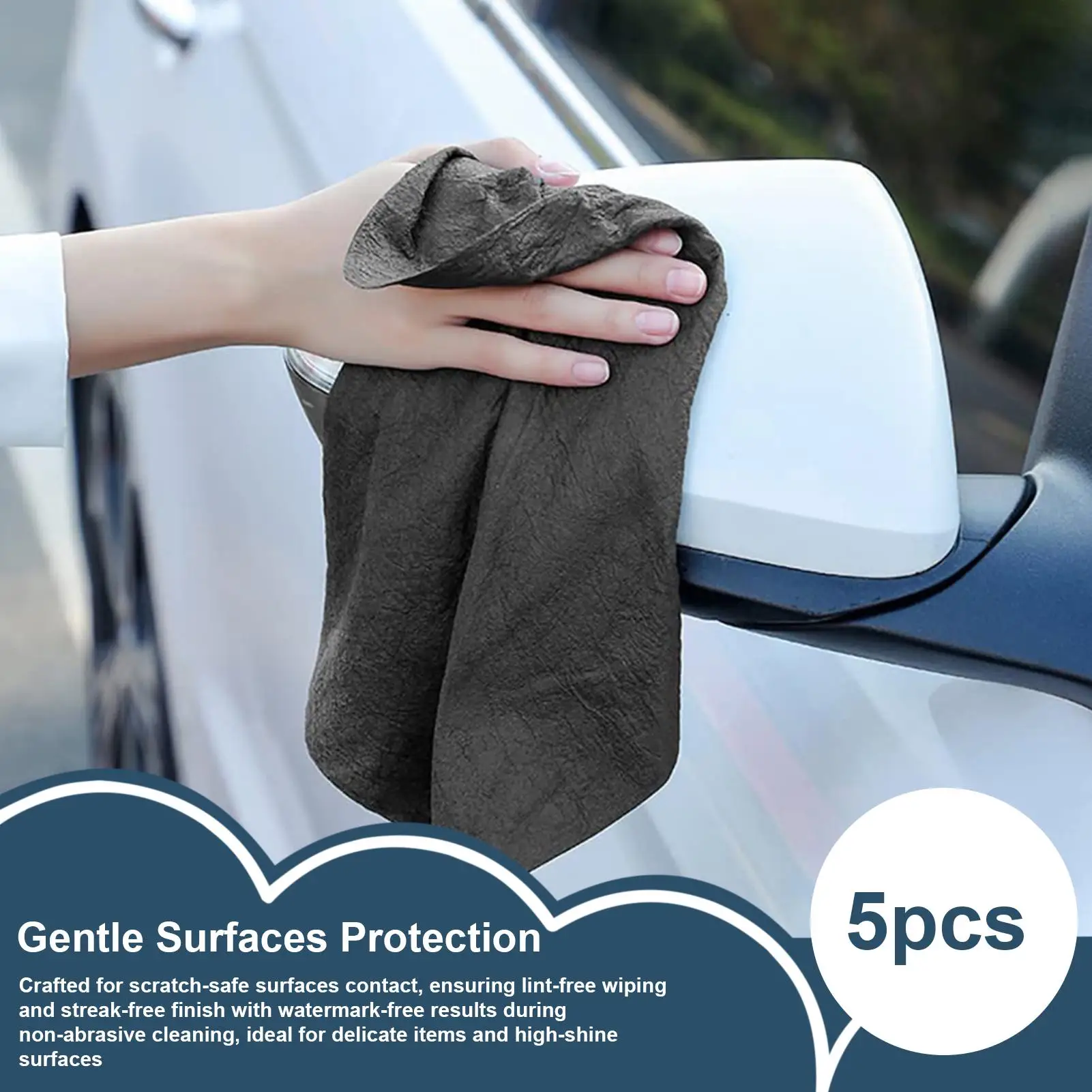 5-Pieces Window Cleaning Rags Lint Free Cleaning Cloth 30x40cm Reusable Microfiber Household Cloths For Shower Door Mirror Glass