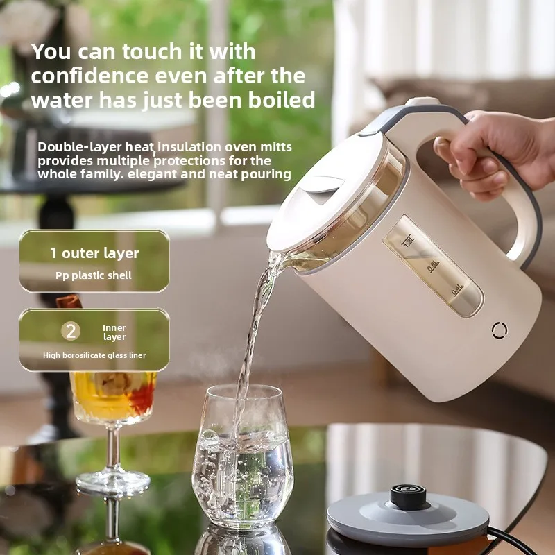 1000W 1.2L Glass Electric Kettle Stainless Steel Heating Base 220V/110V Home Use