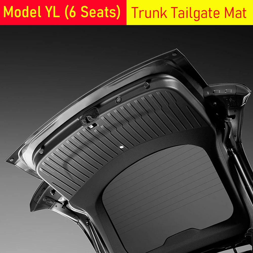 Tapetes de Porta-Malas para Tesla Model YL (6 Lugares) 2026 Acessórios Tapete de Porta-Malas e Tampa Traseira Proteção para Todas as Condições Climáticas Forro de Carga Impermeável