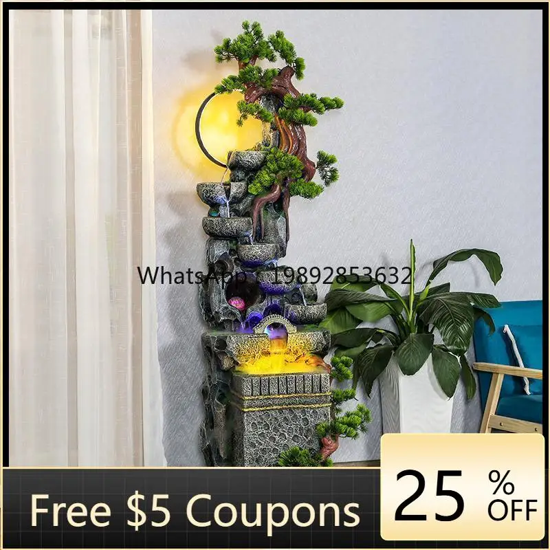 LYY New Chinese Style Flowing Water Fountain Ornament for Indoor Living Room Tea Room Modern Decoration Landscape Water Feature
