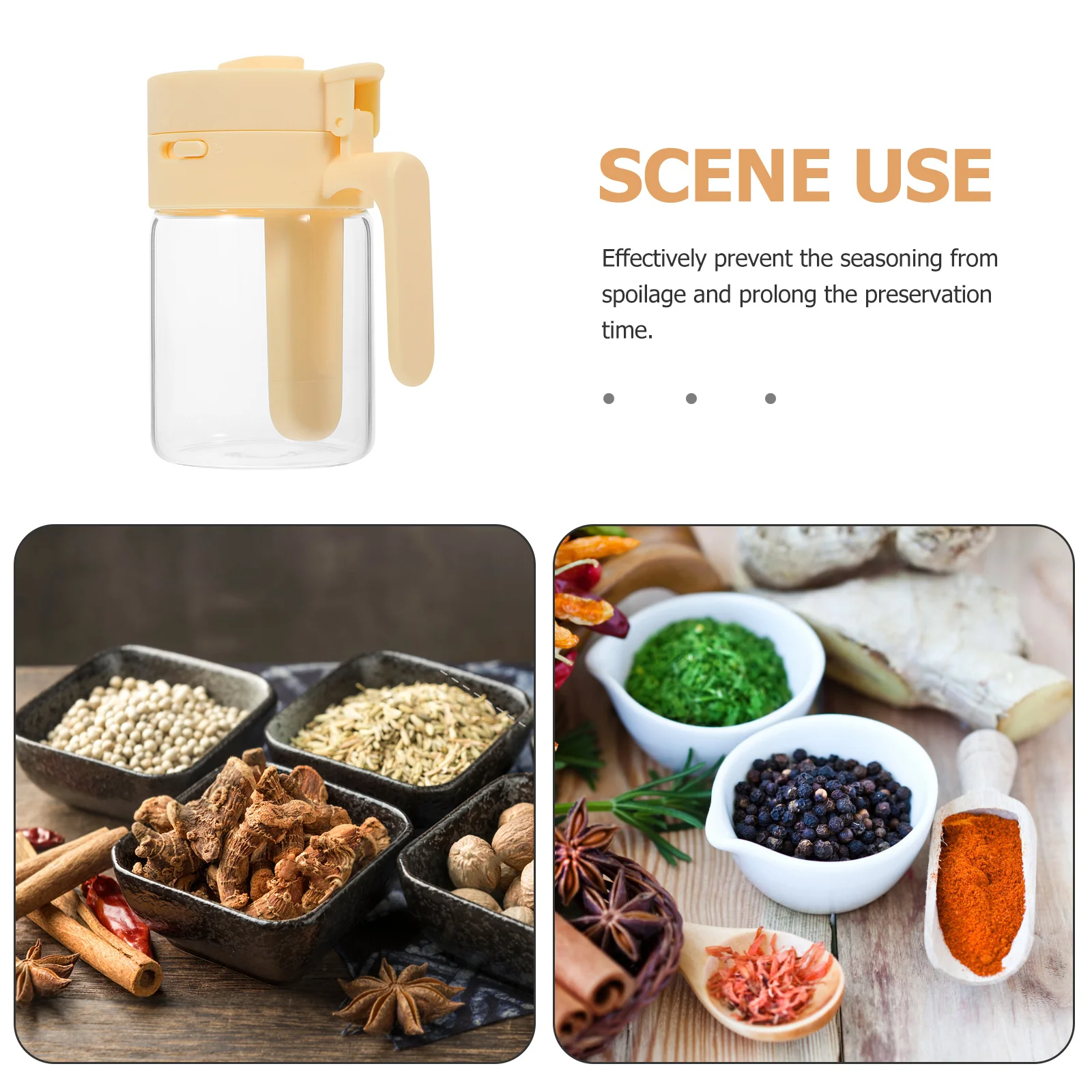 

Condiment Containers with Lids Salt Controlled Seasoning Bottle Multi-function Spice Jar