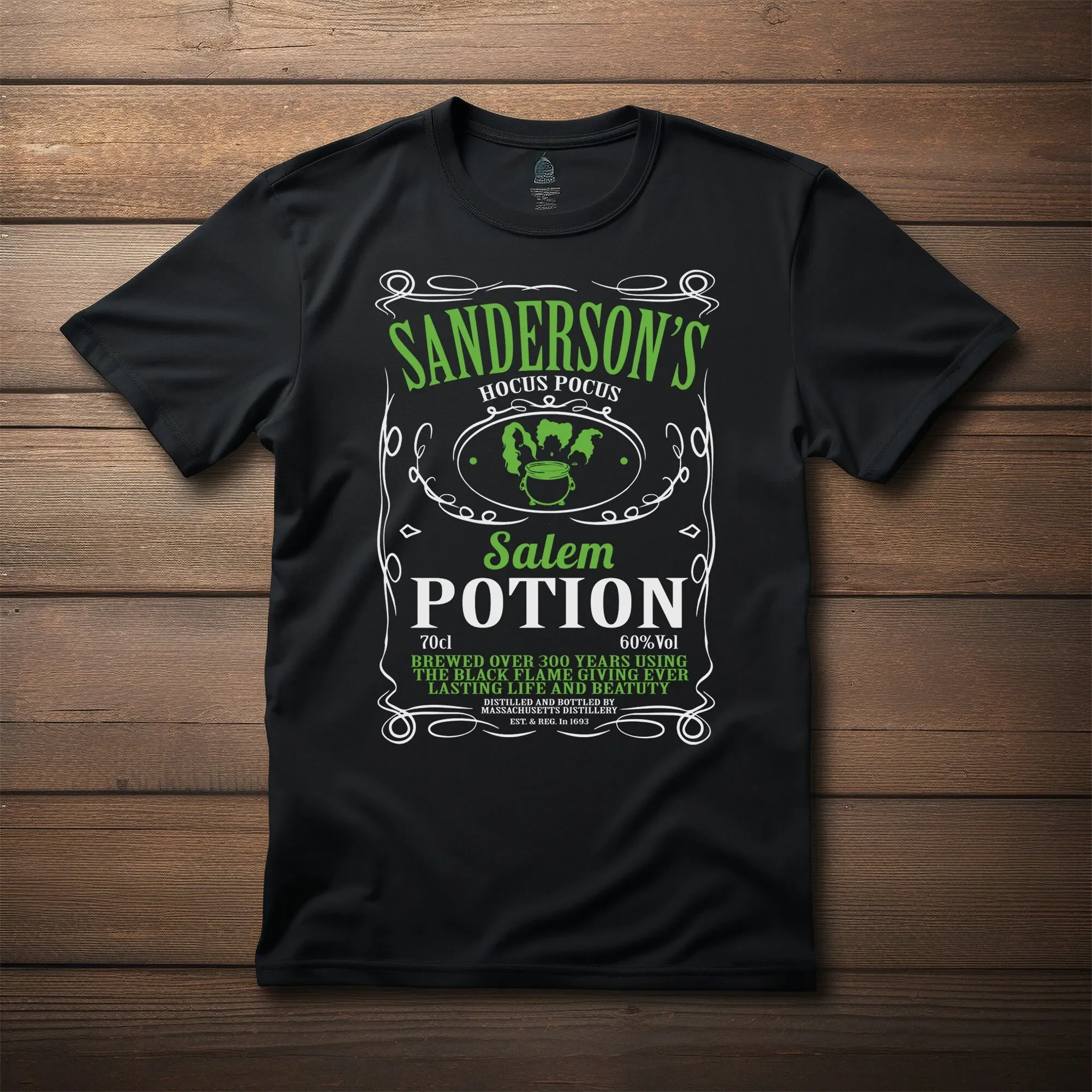Sanderson Sister Potion Halloween T shirt Scary Movie Fan Black Horror Witch