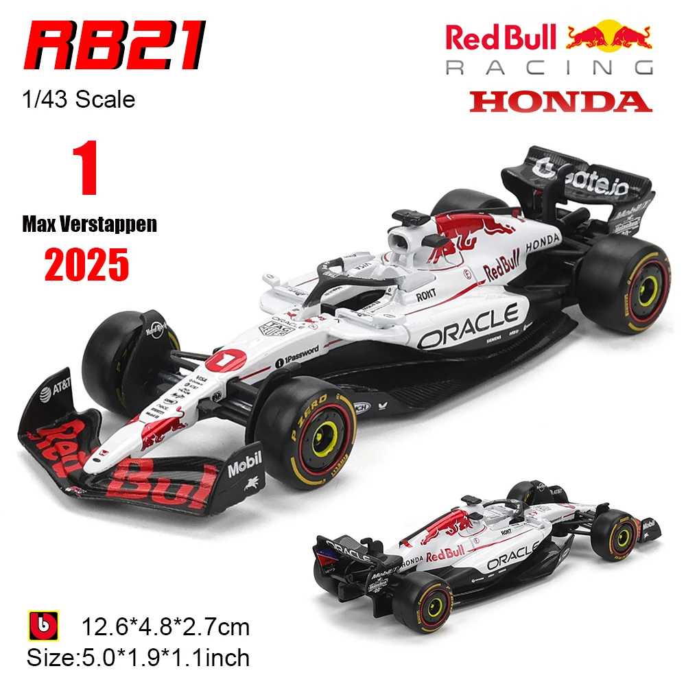 Bburago 1:43 F1 2025 Red Bull Racing RB21 Japan Station # Ich bin ein Verstappen # 22. Yuki Legierung Luxusauto Druckguss Automodell Spielzeugserie