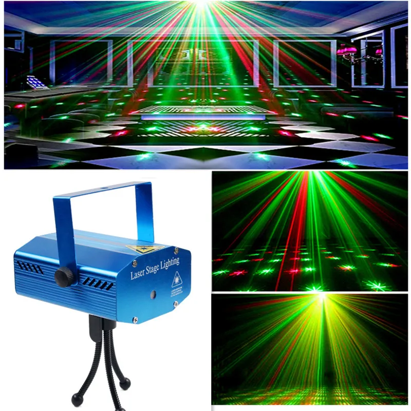 Mini Laser Light 09 Series Voice Controlled Self-Propelled Strobe Laser Stage Light Can Be Used For Bar KTV Disco Family Party