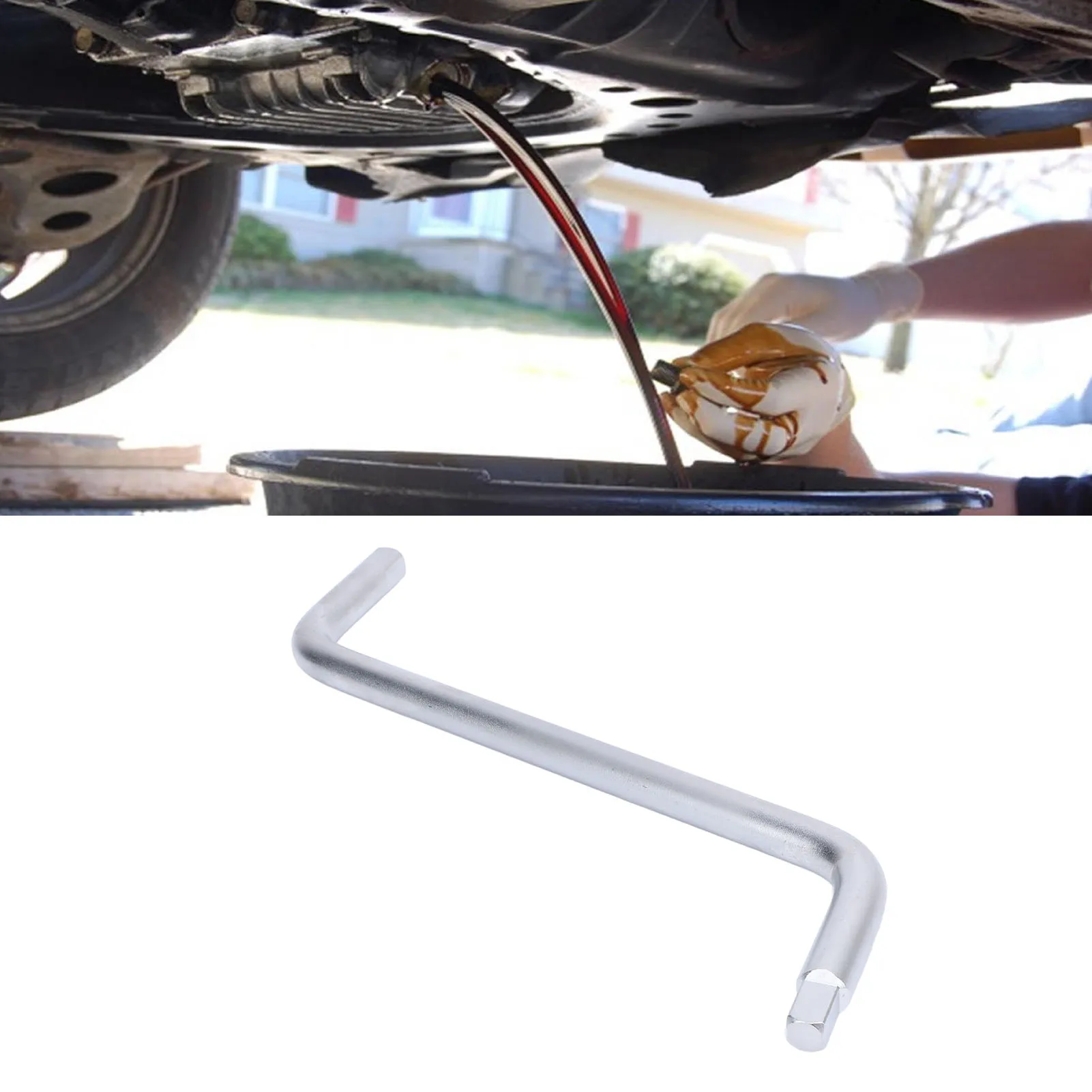8mm 10mm Oil Sump Plug Key S Type Metal Efficient Oil Sump Square Drive Wrench for Engines Gearboxes