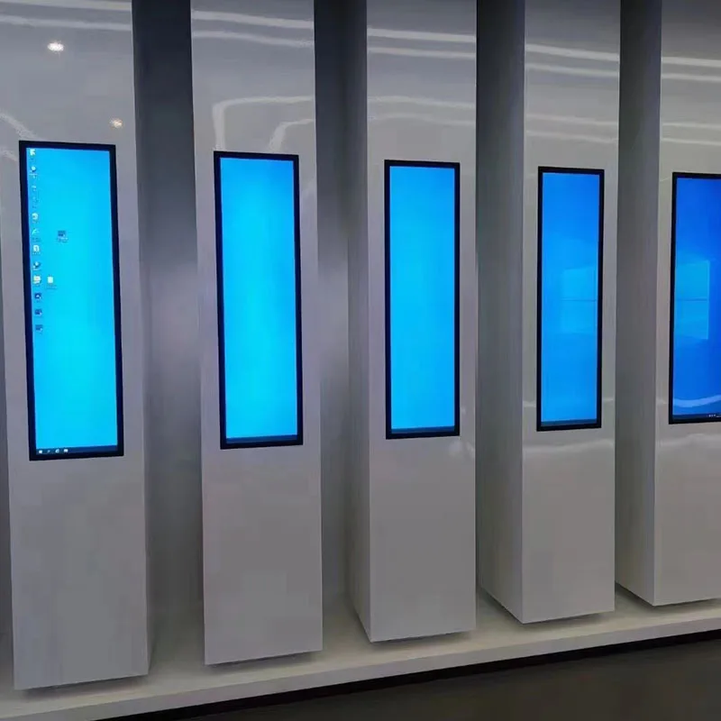 Stretched Bar   Lcd Media Player 28.1/24 Signage Display Display for Taxi High Brightness Shelf Screen for Supermarket