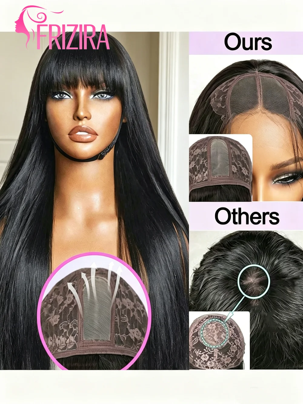 

30 Inch Wear Go Melting Lace 3x1 Glueless Lace Front Wig With Straight Human Hair Wigs With Bangs For Women Brazilian Wig Natural Black Color