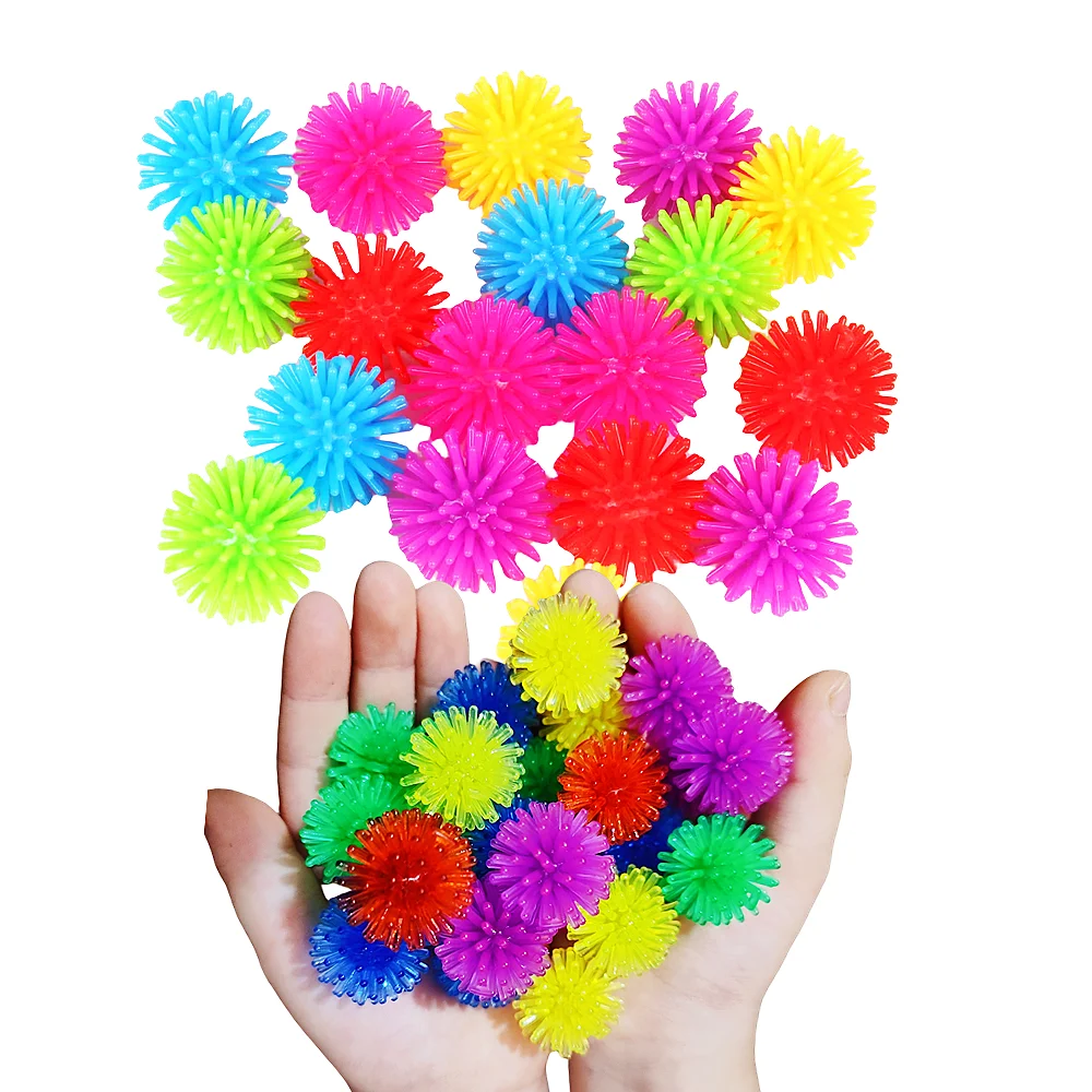 20/30/50 Pcs 2.5mm Plastic Soft Bayberry Balls Hedgehog Stress Relief Toys Kids Birthday Party Favor Goody Bag Filler Prize Gift