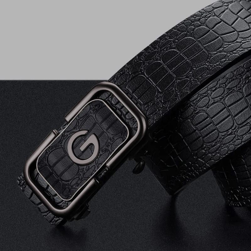 حزام جلد PU أنيق للرجال - أحزمة عصرية للحياة اليومية والترفيه والحفلات والمهرجانات والعمل وإبزيم تلقائي للأعمال #6