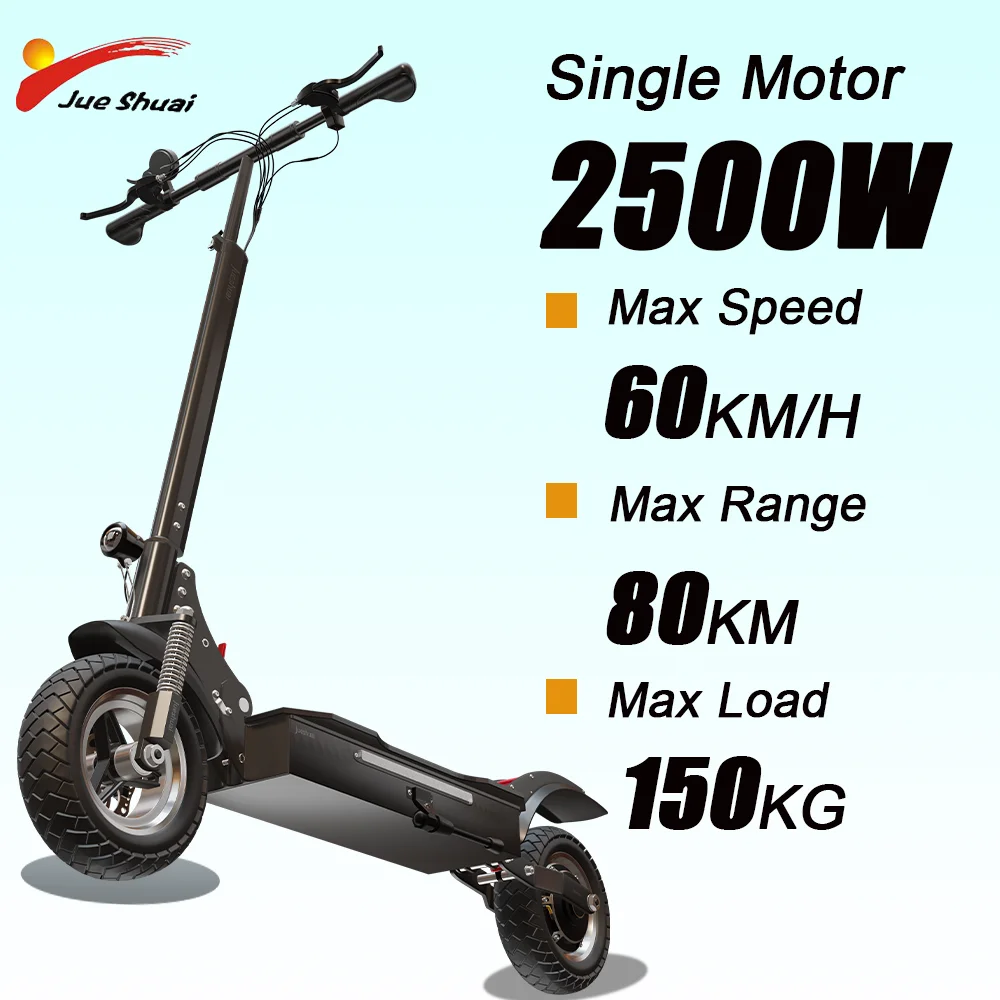 52V 20AH Li-Battery Electric Scooter Top Speed 65KM/H E-Scooter 1300W Single Motor Adult Skateboard EABS Disc Brake for Commuter