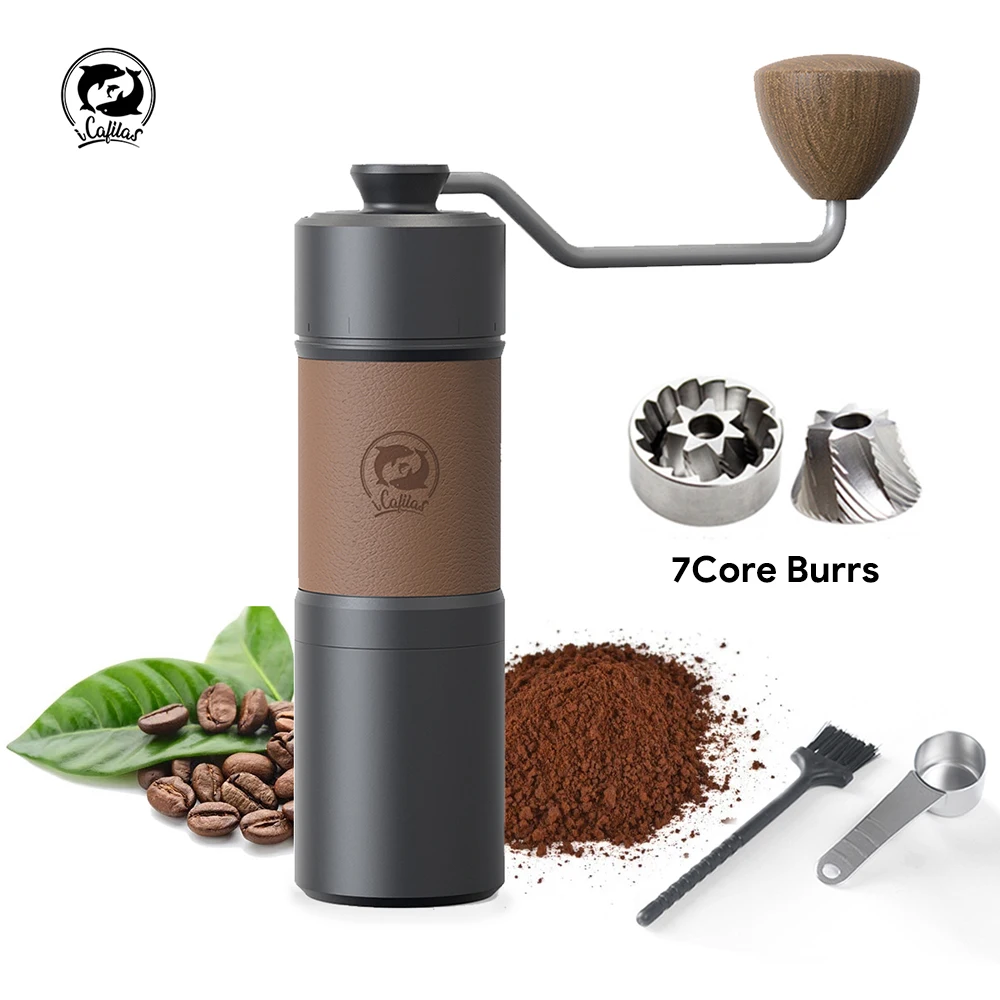 iCafilas Upgrade Manual Coffee Grinder Professional 420 Stainless Steel 7 Core Burrs Coffee Beans Grinder Handmade Coffee Tools