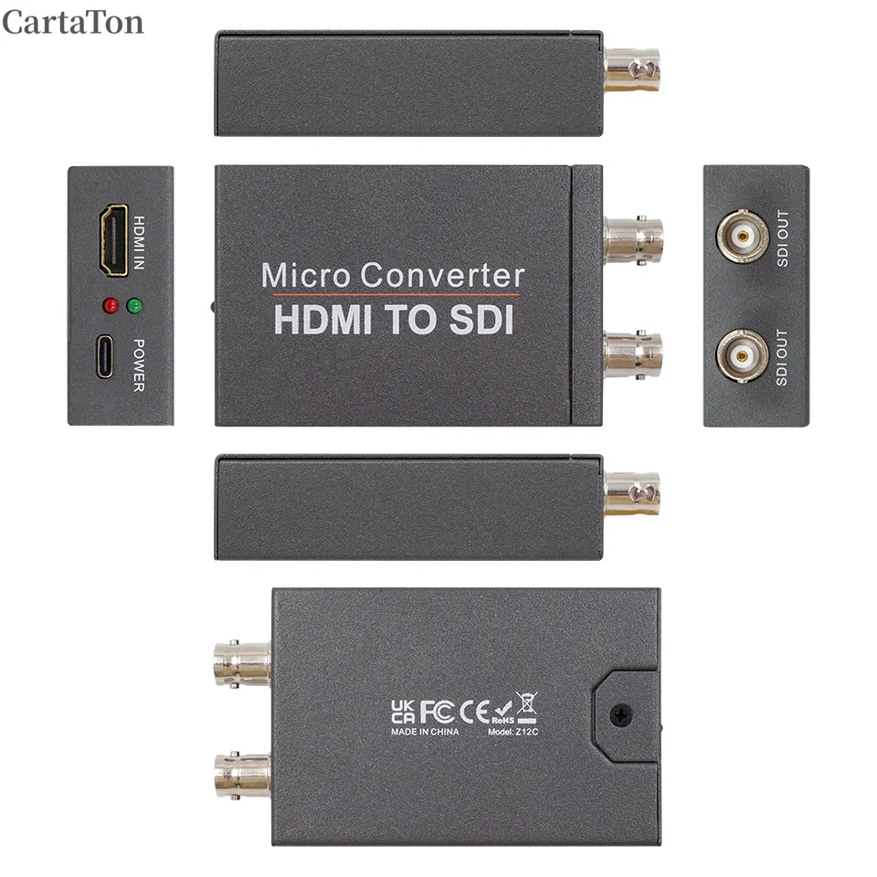 HDMI to SDI,HDMI to SDI Converter Two SDI Output Audio Embedder Support HDMI 1.3,3G/ HD-SDI Auto Format Detection Extender