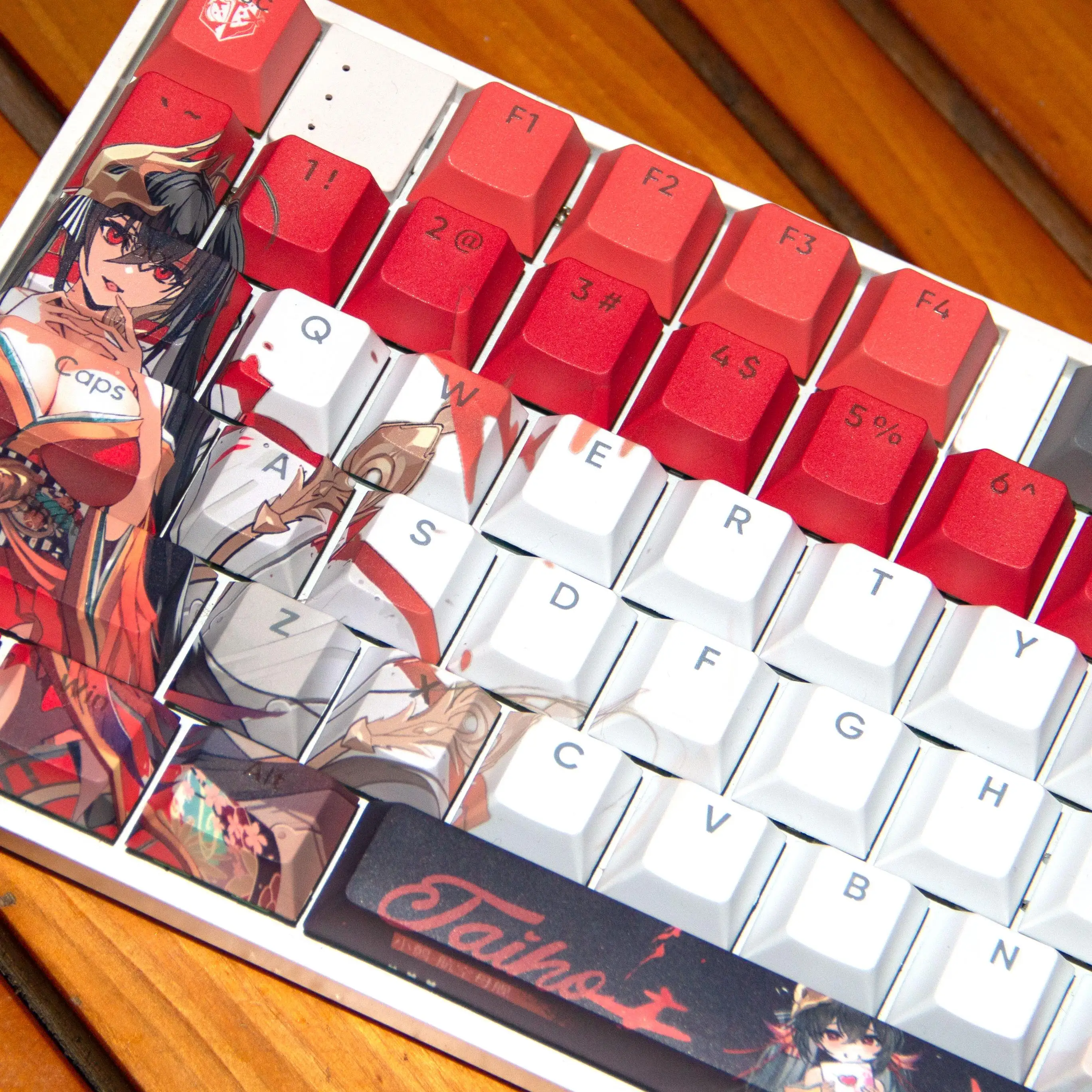 IJN Taihou Keycaps Azur Lane Game PBT DYE Sublimation Key Caps Cherry MX Cross Axis Switch for Mechanical Keyboard Otaku Gift