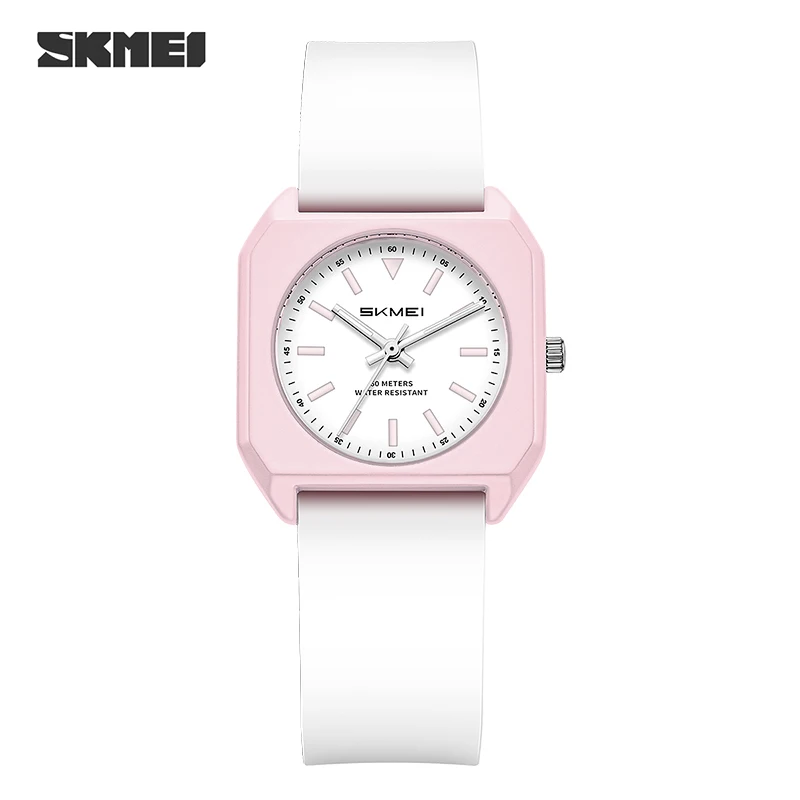 

SKMEI молодые милые модные кварцевые часы для девочек, элегантные женские маленькие квадратные наручные часы, простые водонепроницаемые часы Relogio Feminino