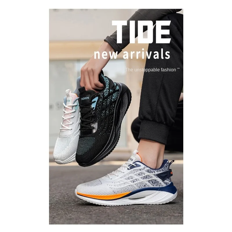 Men's Stable Grip Soft Sole Woven Knit Casual Shoes Breathable Mesh Lightweight New Summer Style Daily Student Footwear