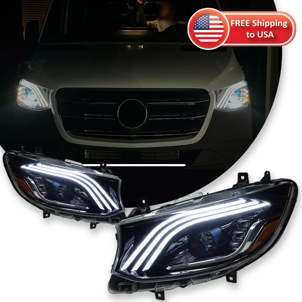 

TYPY Car Headlights For 2018-2023 Benz Sprinter LED Car Lamps Daytime Running Lights Dynamic Turn Signals Car Accessories