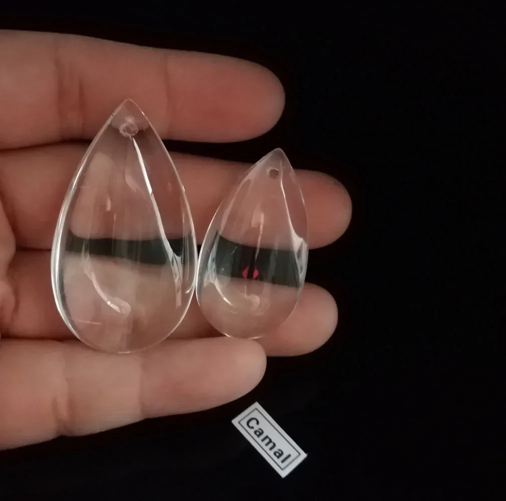 

Camal 10pcs/lot 36mm 46mm Smooth Teardrop Prisms Pendants Lamp Chandelier Part Hanging Ornament Wedding Home Decor