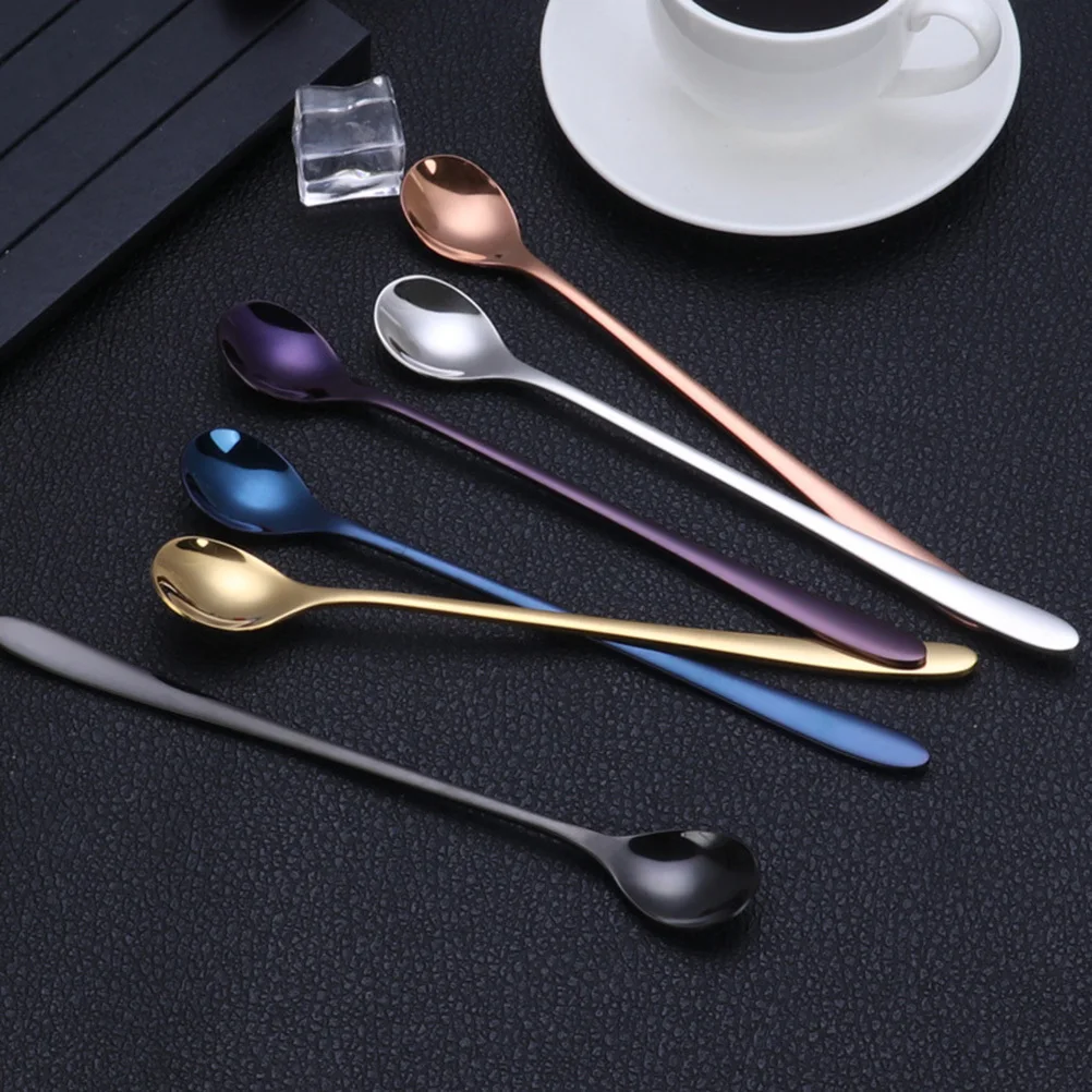 

1pc Coffee Spoon Stainless Steel Small Size Drinking Straw Mixing Spoon Tea Filter Kitchen Bar Accessory Rose Golden