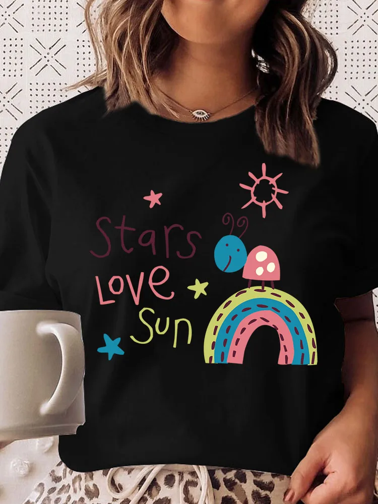 

Summer T-shirt Women stars love sun Printing Cartoon Spring Mujer Camisetas Fashion Clothes Print Tee Top Tshirt Female Graphic