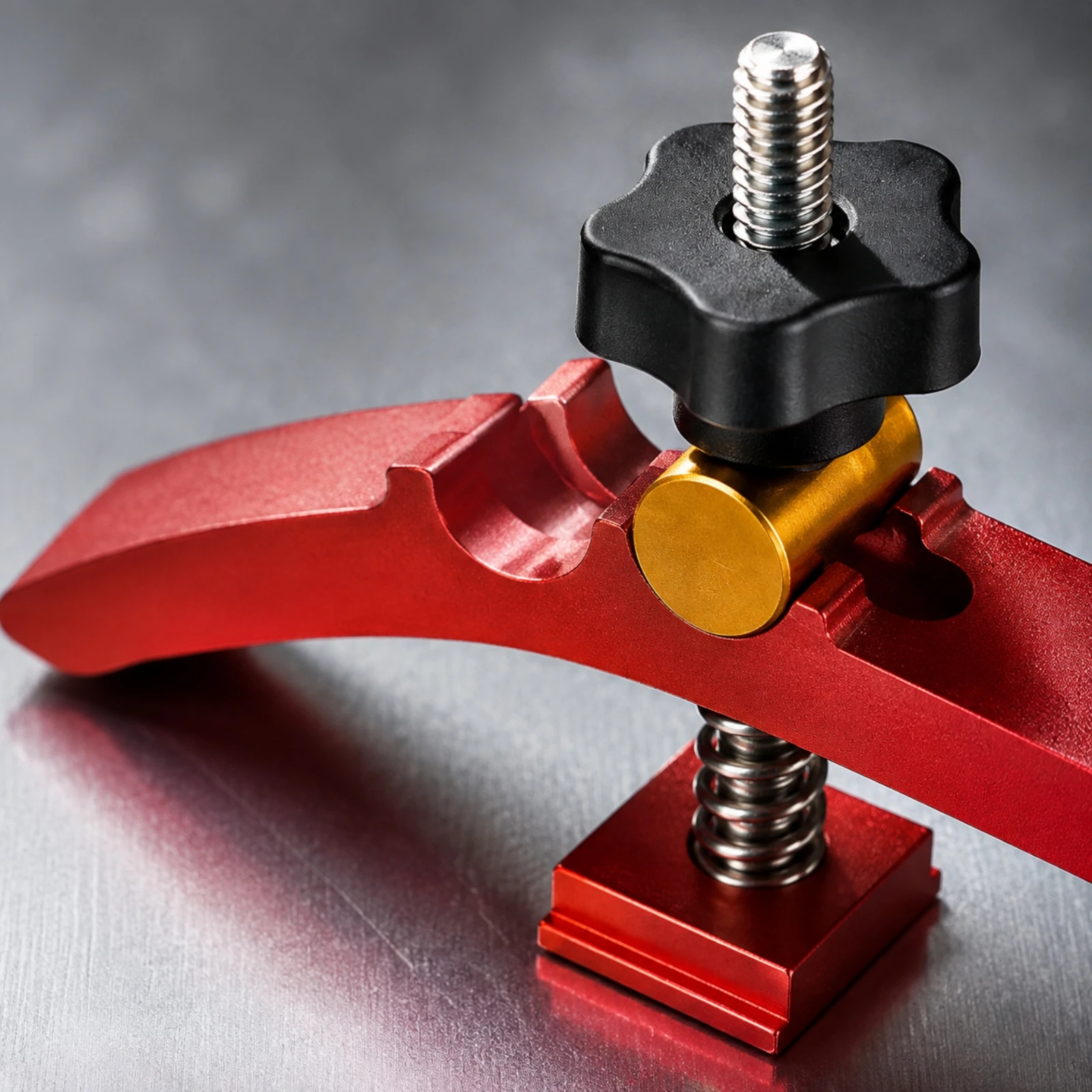 2 Pieces T-Rail Woodworking Clamp Adjustable Aluminum Alloy Pressure Clamp Clamps Versatile Spring-Loaded for Woodworkers