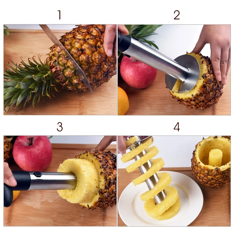 1pc, Stainless Steel Pineapple Corer and Slicer - Effortlessly Core and Slice Pineapples - Perfect for Outdoor Use