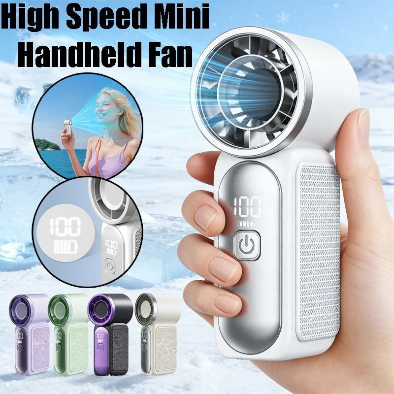 

Мини-портативный ручной вентилятор с LED-дисплеем, портативный мини-турбовентилятор, настольный вентилятор, перезаряжаемый вентилятор для охлаждения на открытом воздухе