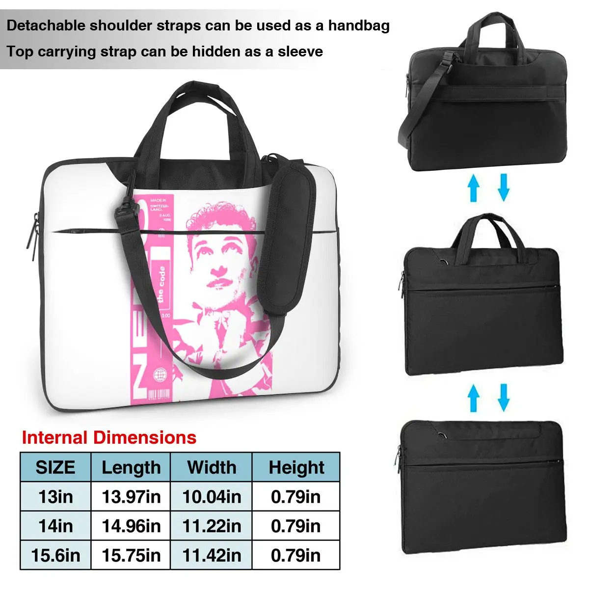 Laptop Bag Nemo The Code Portable Briefcase Bag Eurovisioned 2024 For Macbook Air Acer Dell 13 14 15 15.6 Fashion Computer Case