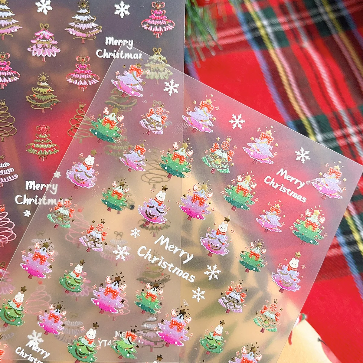 Bronzing Christmas Tree Nail Art Stickers