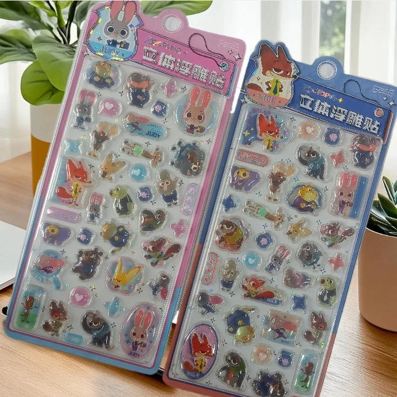 Crazy Zootopia 3D Stickers Cute Cartoon Stereo Crystal Sticker Phone Cases DIY Hand Account Notebook Phone Cases Decorative