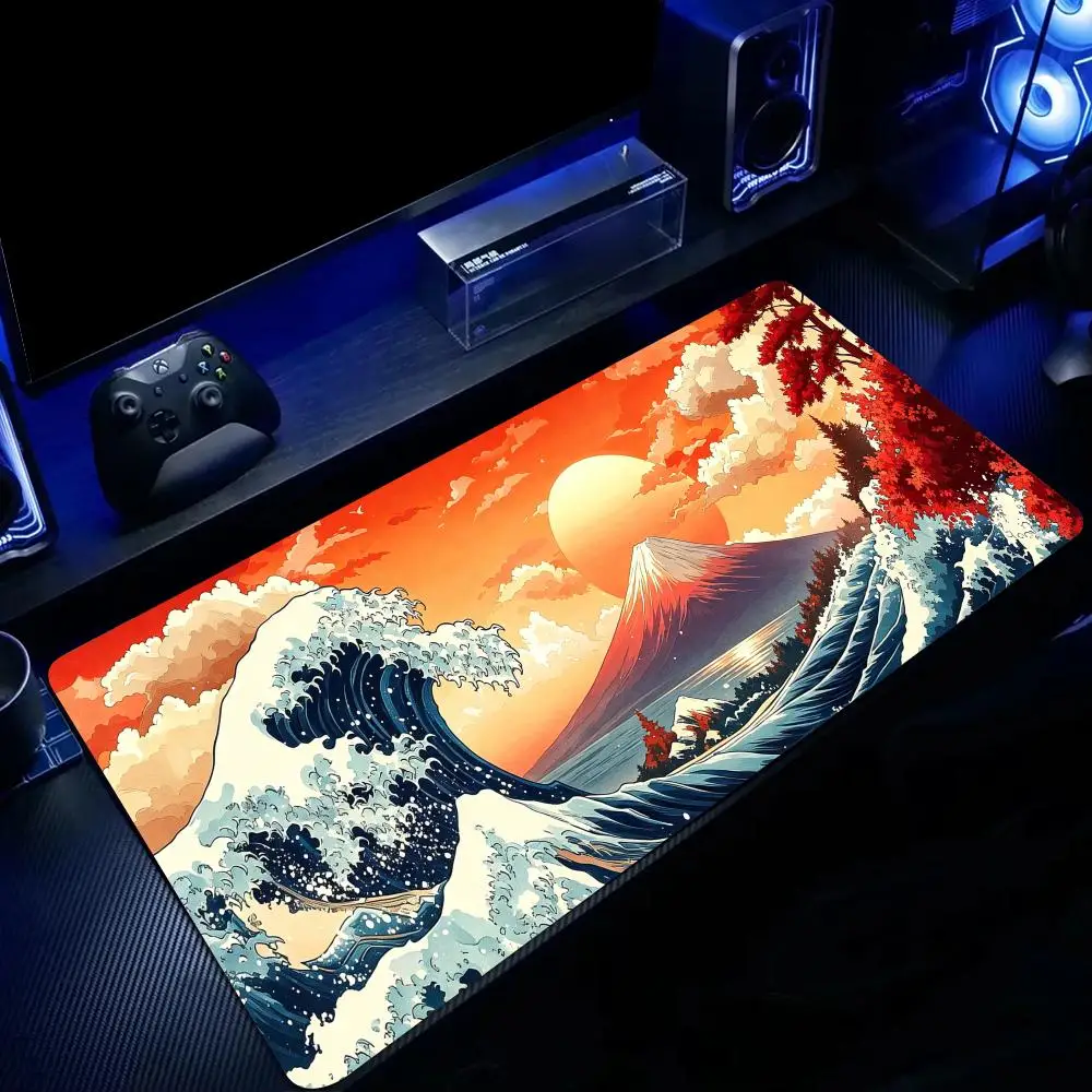 Snowy mountains and Giant Waves Mouse Pad Large Computer Office Game Table Mats Rubber Anti-slip XXL Mouse Mat HDP Long Desk Pad