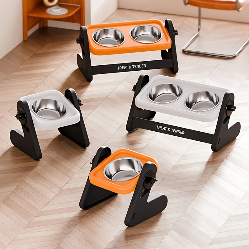 High-foot Pet Cat Bowl Adjustable Cat Drinking Bowl With Stand Pet Feeding Cat Water Bowl for Cats Puppies Pet Supplies - view 5