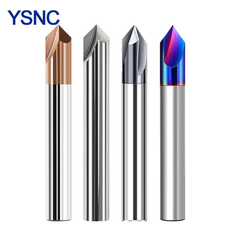 

YSNC Carbide Chamfer Milling Cutter 60 90 120° Tungsten Steel Cnc Cutter 2 3 Flutes Chamfering Mill Metal Cutter End Mills