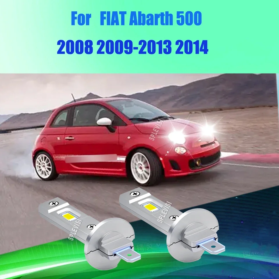 

2Pcs 6000K white headlight bulb high beam replace dim halogen bulbs 12v For FIAT Abarth 500 2008 2009 2010 2011 2012 2013 2014