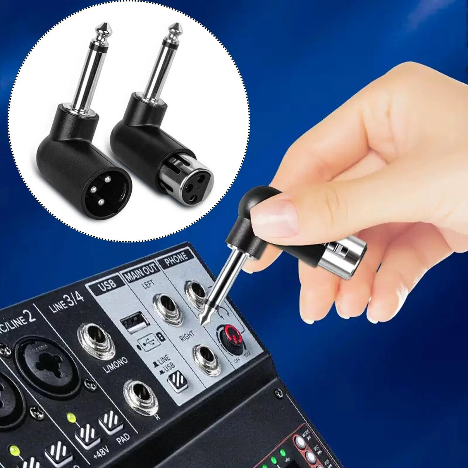 XLR 3 Pin Female Male to 1/4