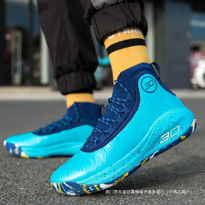 Curry 6 Basketball Shoes Men's High Top Teen Rebound Boots Non-Slip Big Kids Sneakers Sound Student Sneakers