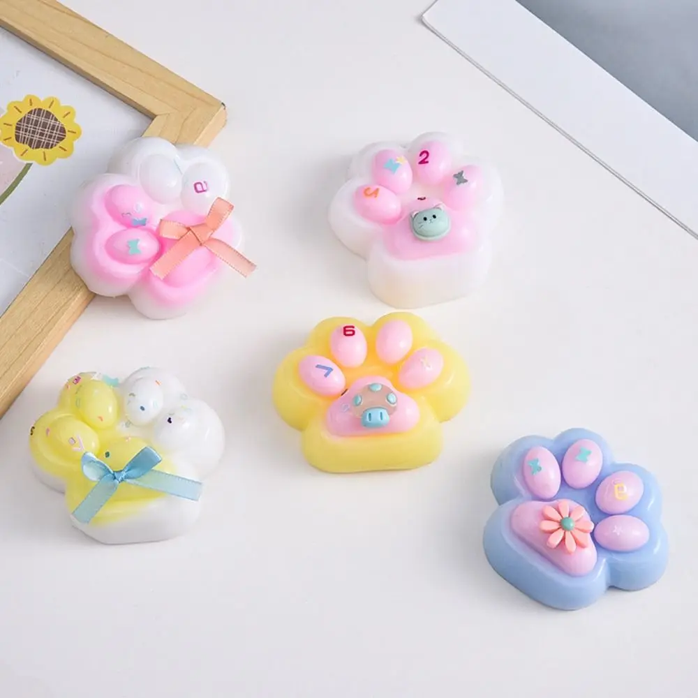 2pc/set Sensory Toy Soft Cat Paw Squeeze Toy Silicone TPR Cartoon Fidget Toy 3D Cute Cat Paw Pinch Toy Kid