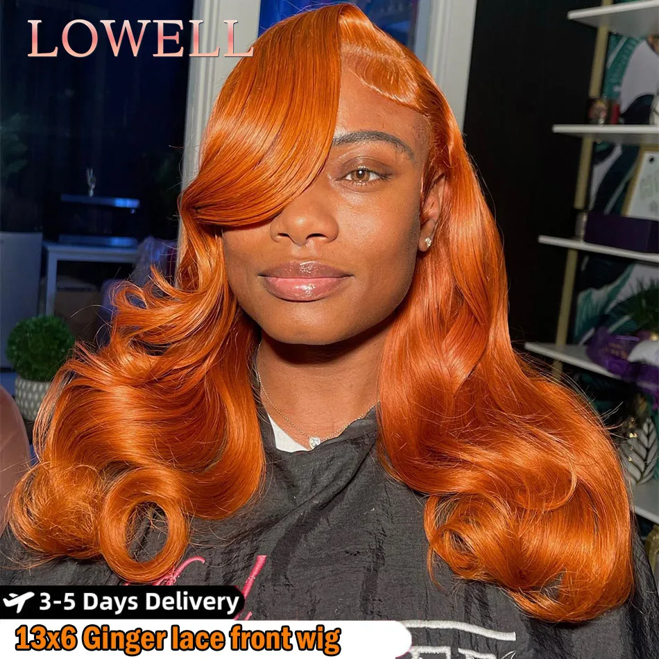 Orange Ginger Lace Front Wig Human Hair 13X4 13x6 Body Wave Lace Front Wig Colored Human Hair Wigs For Women 28 30 Inch