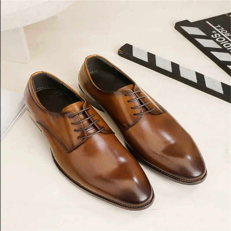 Designer shoes Gentleman  men\'s genunine leather business casual shoes really top grade leather excellent quality  wedding shoes