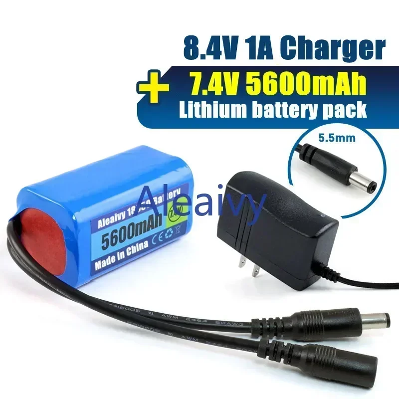 

18650 7.4v/8.4v 5600Mah Battery For T188 T888 2011-5 V007 C18 H18 So on Remote Control RC Fishing Bait Boat Parts with charger