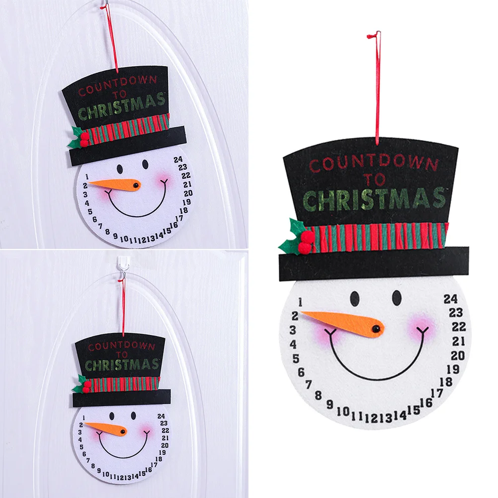 

Christmas Door Hanging Calendar Snowman Printed Cloth Ornament Home Decoration for Party Supplies Christmas Craft Hanging