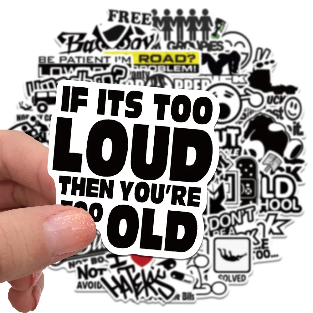 50pcs 재미 있은 JDM 스타일링 스티커 스케이트 보드 수하물 범퍼 자전거 자동차 오토바이 스쿠터 멋진 스티커 장난감 방수