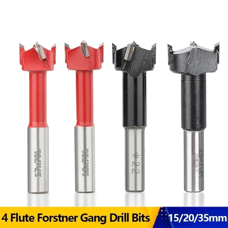 

Forstner Drill Bit 4 Flutes 15/20/35mm Alloy Hole Opener Woodworking Cutter Tool