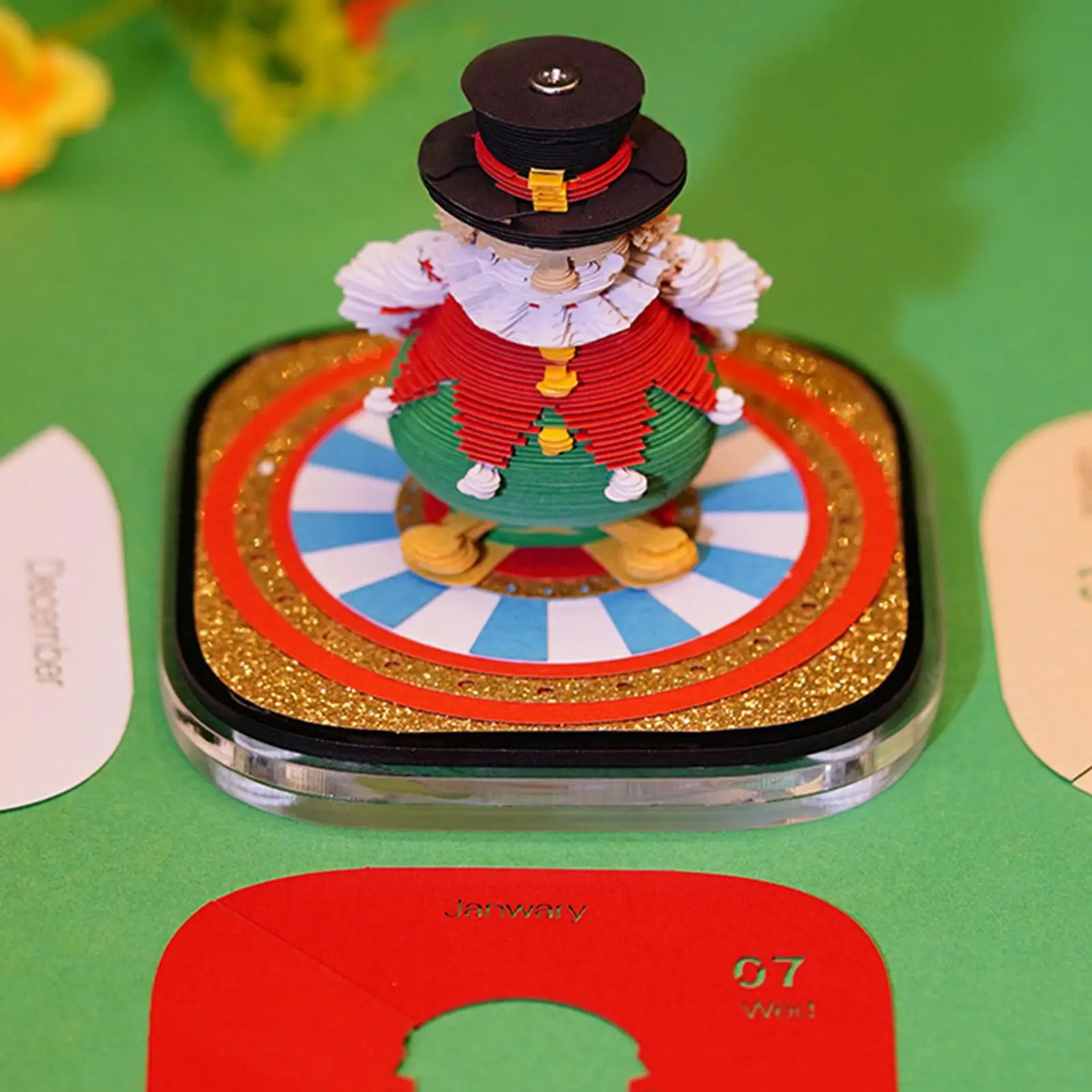 Calendrier 3D cirque artiste papier Sculpture calendrier organisateur calendrier bloc-notes pour la gestion du temps travail de planification quotidienne