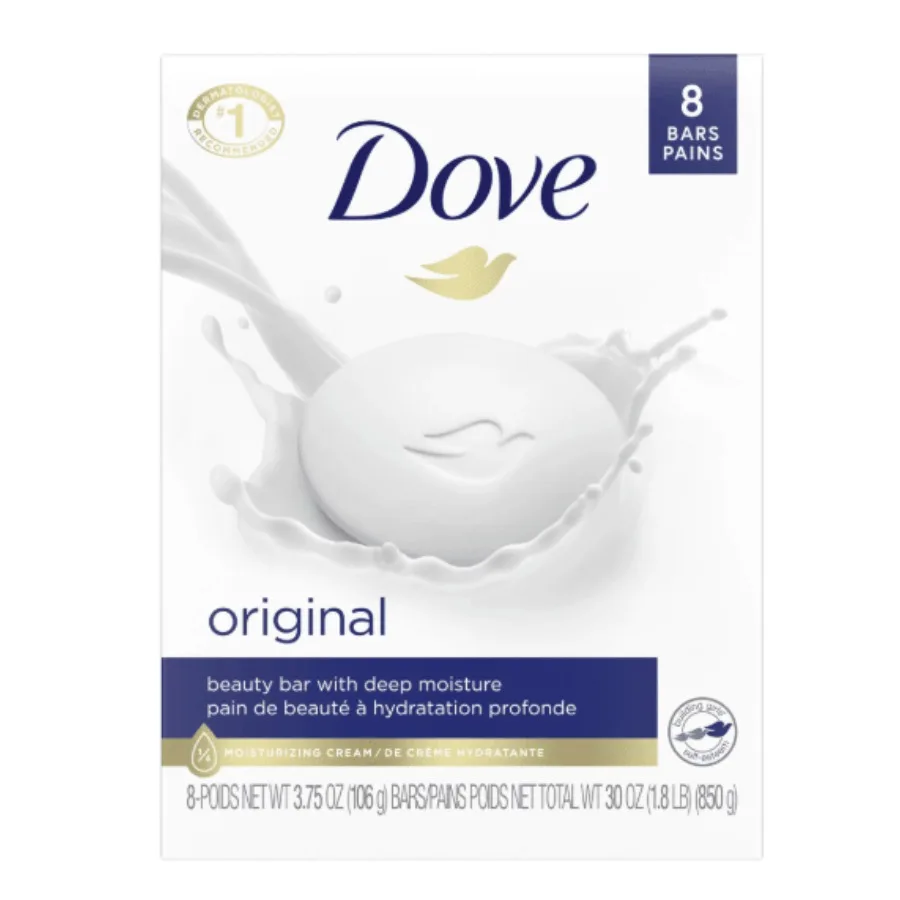 

Dove Original Deep Moisturizing Beauty Bar Soap Unscented 3.75 oz 8 Bars