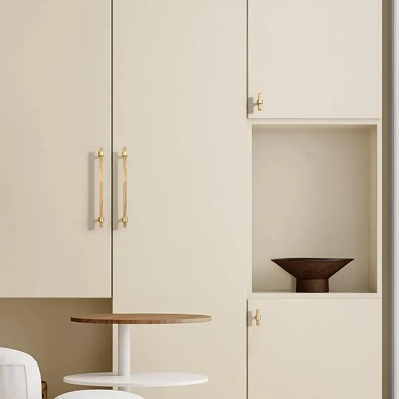 

Wooden Cabinet Handle Modern Minimalist Nordic Style Drawer Pulls Beech Walnut Solid Wood