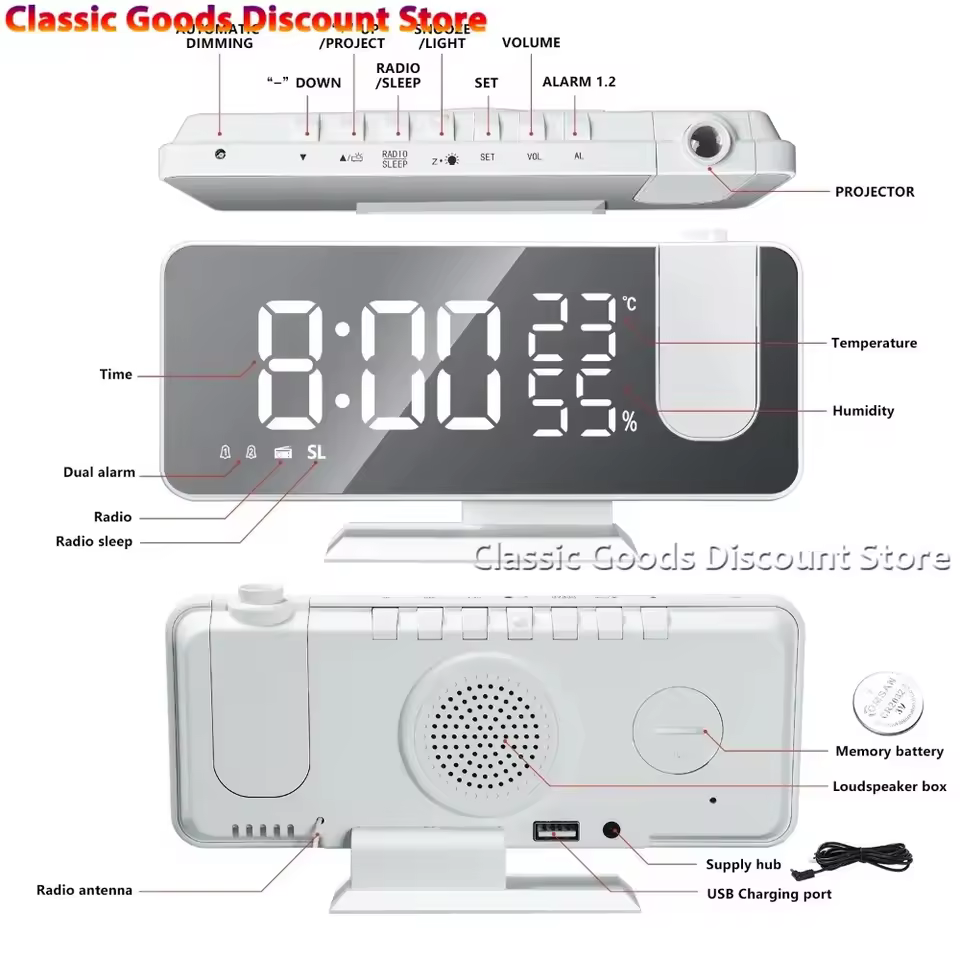 프로젝터 시계 시간 투영 이미지