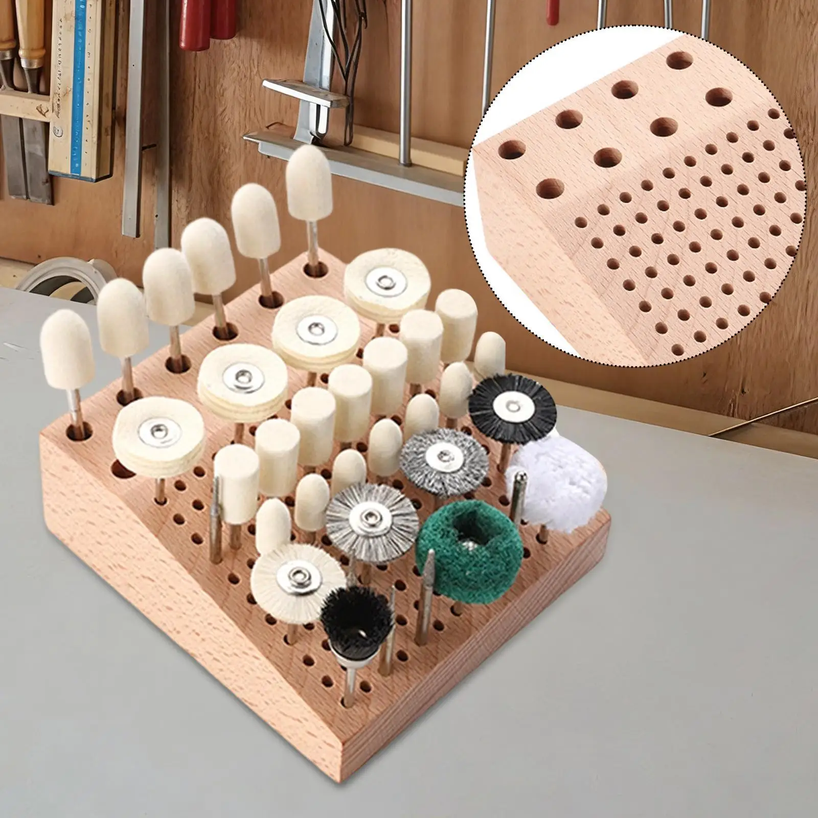 

Bit Organizer Bit Storage Polishing Heads Portable Workbench for Garage Workshop Versatile Large Capacity Storage Tool Box